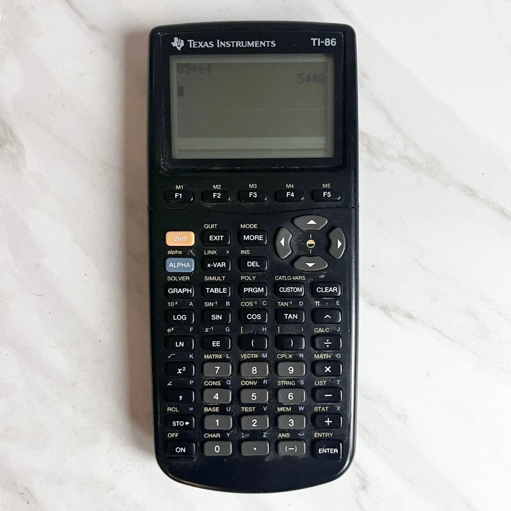 Texas Instruments TI-86 Graphing Calculator Tested Working w Cover *Note